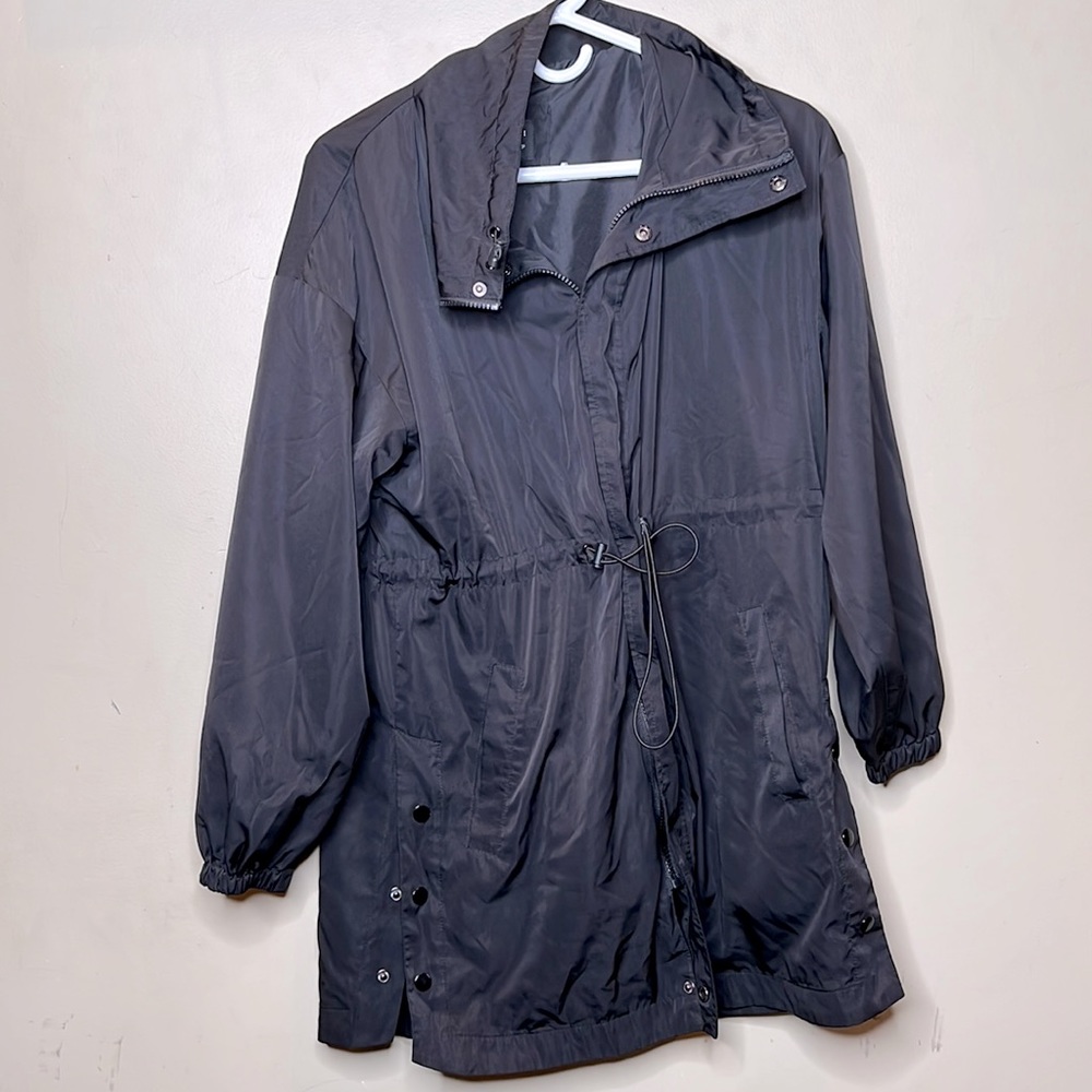 Black contemporary Forever 21 trench coat jacket